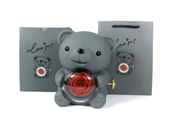 Rotating Bear Gift Box Jewelry Box
