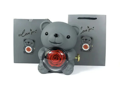 Rotating Bear Gift Box Jewelry Box