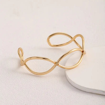 Adjustable Irregular Gold Wave Bracelet