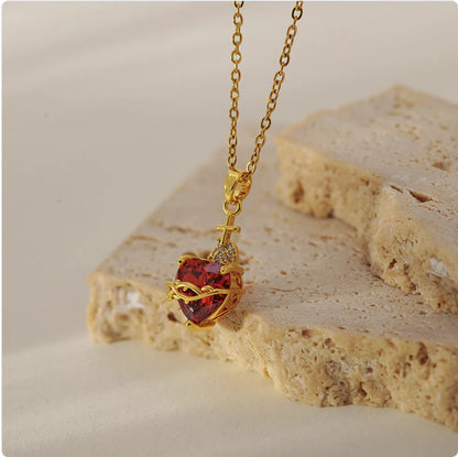 Gold Stainless Steel Love Chain Necklace