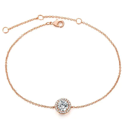 Diamond-Studded Bracelet, Moonstone, Gold-Plated Bracelet