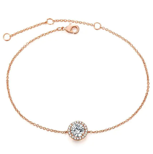 Diamond-Studded Bracelet, Moonstone, Gold-Plated Bracelet