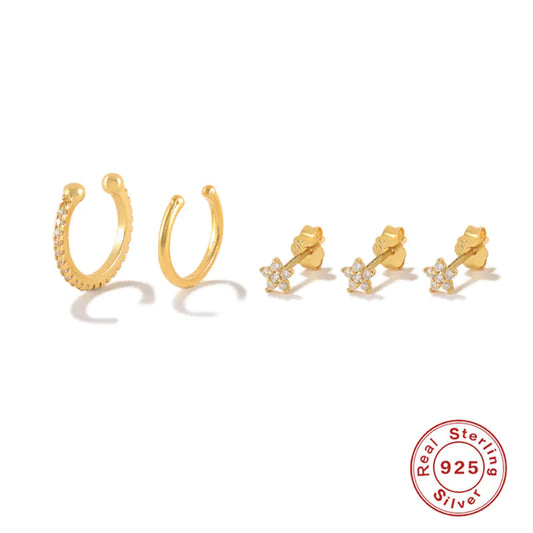 Geometric Stacked Earring Set