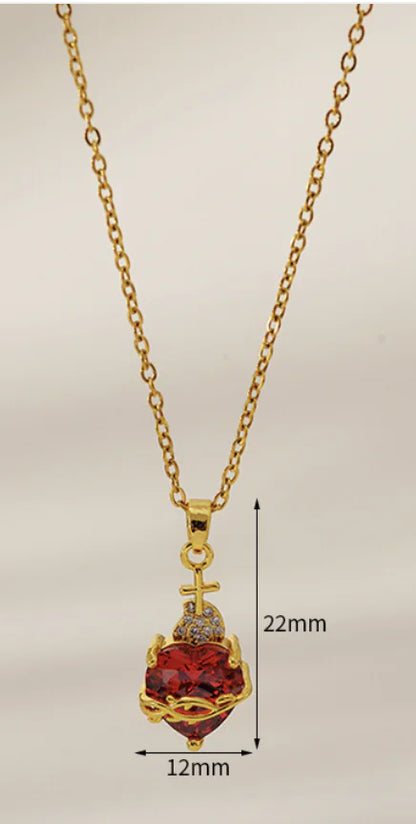 Gold Stainless Steel Love Chain Necklace