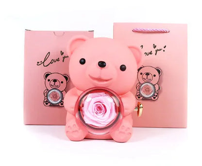 Rotating Bear Gift Box Jewelry Box