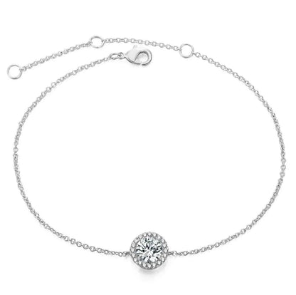 Diamond-Studded Bracelet, Moonstone, Gold-Plated Bracelet