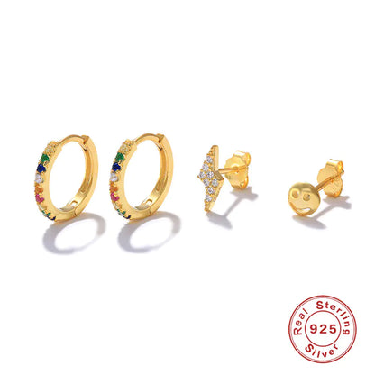 Geometric Stacked Earring Set