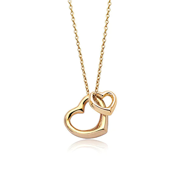 Fashion gold plated heart-shaped necklace f