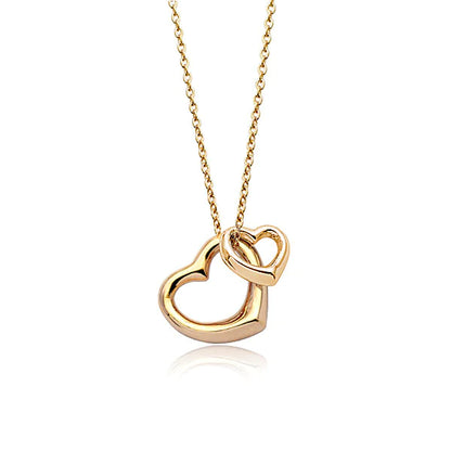 Fashion gold plated heart-shaped necklace f
