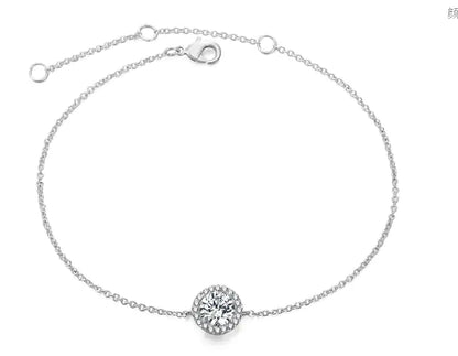 Diamond-Studded Bracelet, Moonstone, Gold-Plated Bracelet