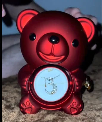 Rotating Bear Gift Box Jewelry Box